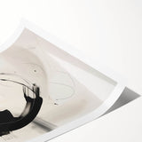 Abstract Minimalist Wall Art - Black and White Brushstroke Art Print