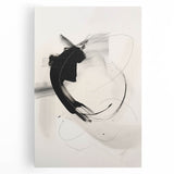 Abstract Minimalist Wall Art - Black and White Brushstroke Art Print