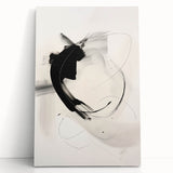 Abstract Minimalist Wall Art - Black and White Brushstroke Art Print