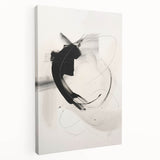 Abstract Minimalist Wall Art - Black and White Brushstroke Art Print