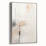 Abstract Minimalist Wall Art - Beige and Black Line Art with Soft Hues
