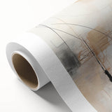 Abstract Minimalist Wall Art - Beige and Black Line Art with Soft Hues