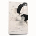 Abstract Minimalist Wall Art - Black and White Dynamic Brushstroke Art