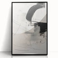 Abstract Minimalist Wall Art - Black and White Dynamic Brushstroke Art