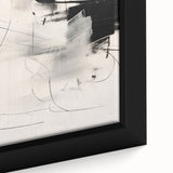 Abstract Minimalist Wall Art - Black and White Dynamic Brushstroke Art