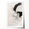 Abstract Minimalist Wall Art - Black and White Dynamic Brushstroke Art