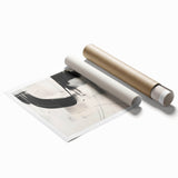 Abstract Minimalist Wall Art - Black and White Dynamic Brushstroke Art