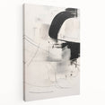 Abstract Minimalist Wall Art - Black and White Dynamic Brushstroke Art