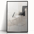 Abstract Minimalist Wall Art - Black and White Geometric Line Art Print