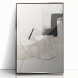 Abstract Minimalist Wall Art - Black and White Geometric Line Art Print