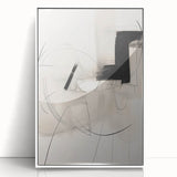 Abstract Minimalist Wall Art - Black and White Geometric Line Art Print