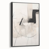 Abstract Minimalist Wall Art - Black and White Geometric Line Art Print