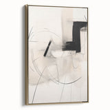 Abstract Minimalist Wall Art - Black and White Geometric Line Art Print