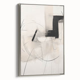 Abstract Minimalist Wall Art - Black and White Geometric Line Art Print