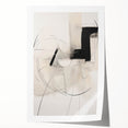 Abstract Minimalist Wall Art - Black and White Geometric Line Art Print