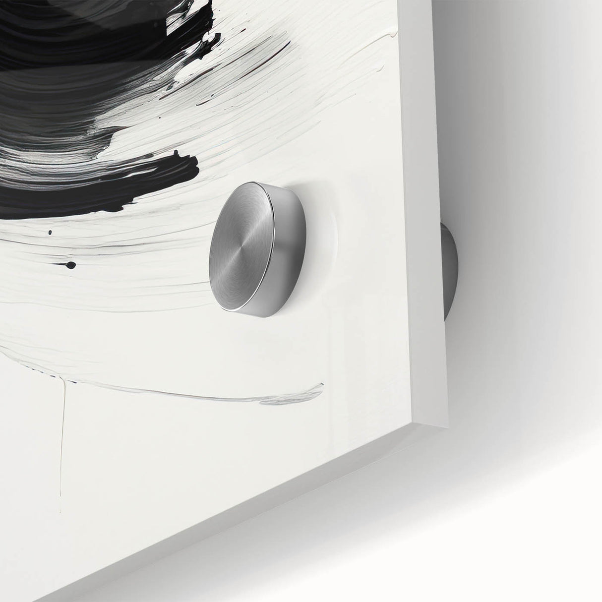 Modern Minimalist Art - Black and White Abstract Circular Wall Print