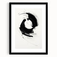 Modern Minimalist Art - Black and White Abstract Circular Wall Print