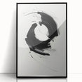Modern Minimalist Art - Black and White Abstract Circular Wall Print