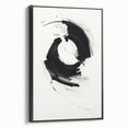 Modern Minimalist Art - Black and White Abstract Circular Wall Print