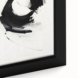 Modern Minimalist Art - Black and White Abstract Circular Wall Print