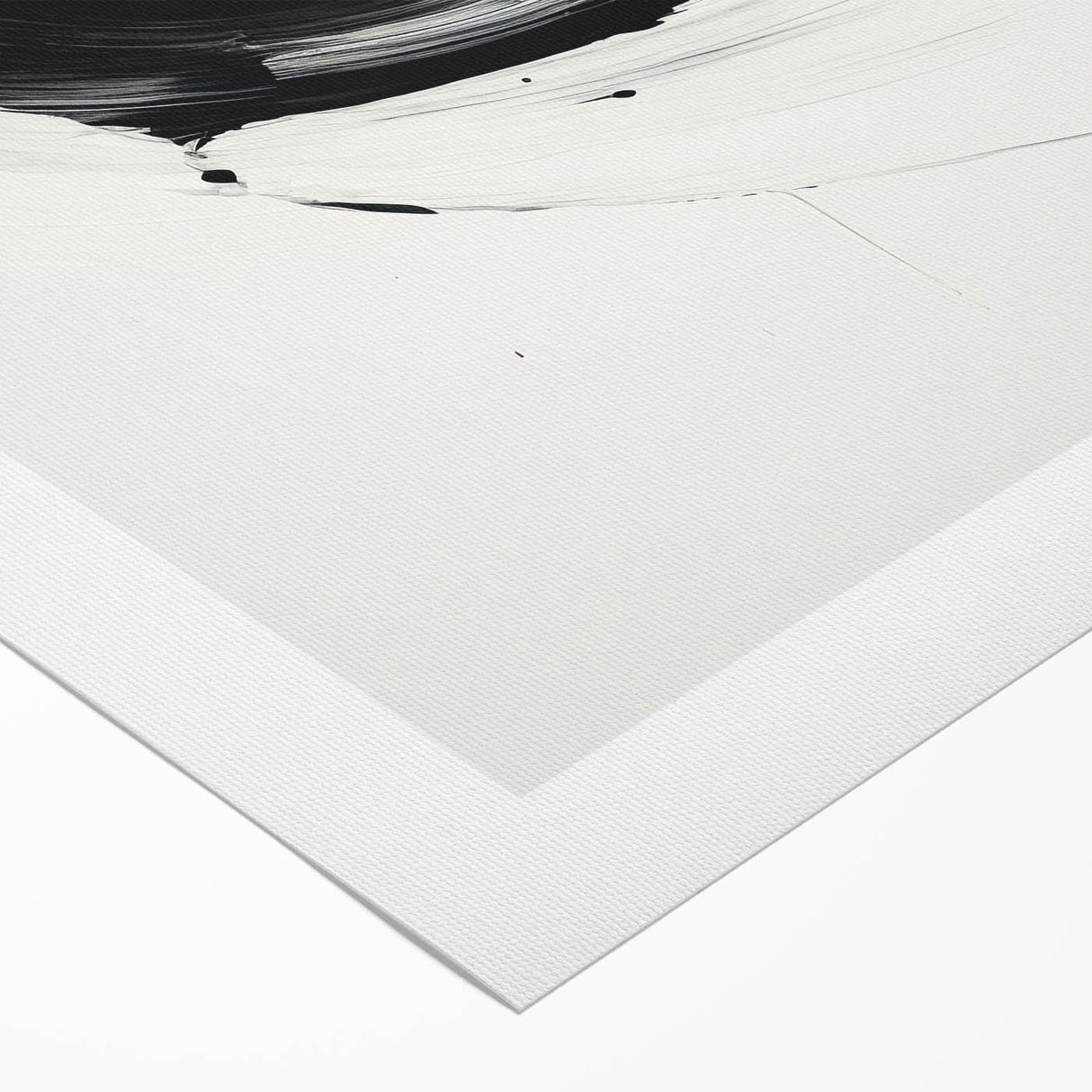 Modern Minimalist Art - Black and White Abstract Circular Wall Print