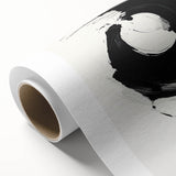Modern Minimalist Art - Black and White Abstract Circular Wall Print