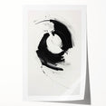 Modern Minimalist Art - Black and White Abstract Circular Wall Print