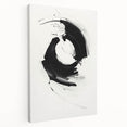 Modern Minimalist Art - Black and White Abstract Circular Wall Print