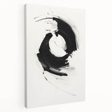 Modern Minimalist Art - Black and White Abstract Circular Wall Print