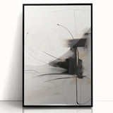 Minimalist Wall Art - Black and White Abstract Line Art for Home Decor