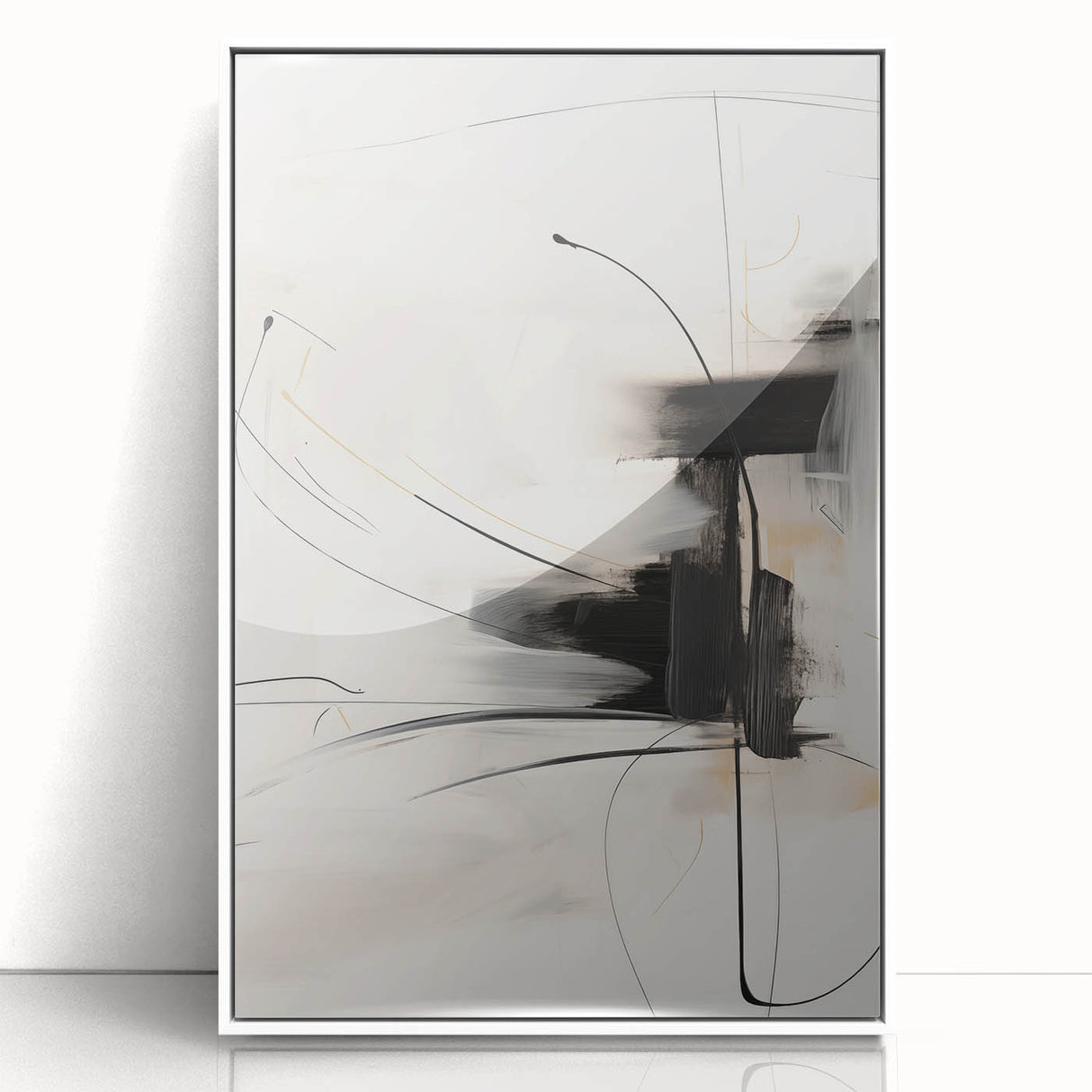 Minimalist Wall Art - Black and White Abstract Line Art for Home Decor