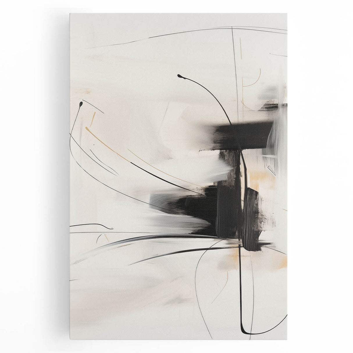 Minimalist Wall Art - Black and White Abstract Line Art for Home Decor
