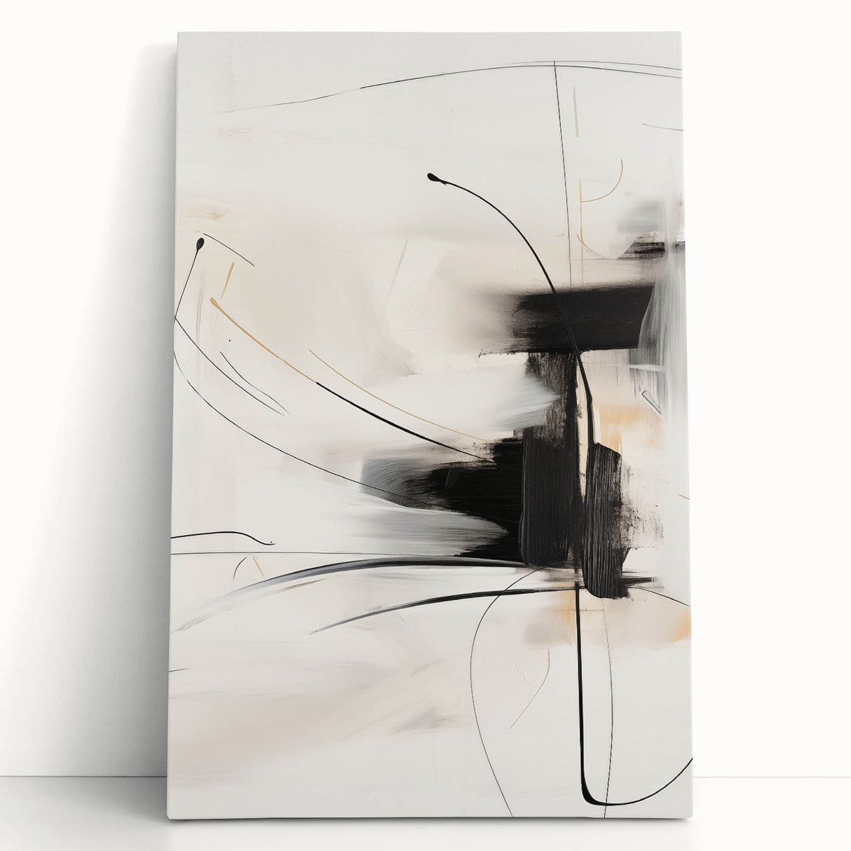 Minimalist Wall Art - Black and White Abstract Line Art for Home Decor