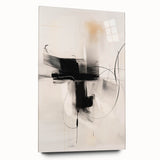 Minimalist Abstract Art - Black and White Modern Line Design for Walls