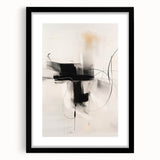 Minimalist Abstract Art - Black and White Modern Line Design for Walls