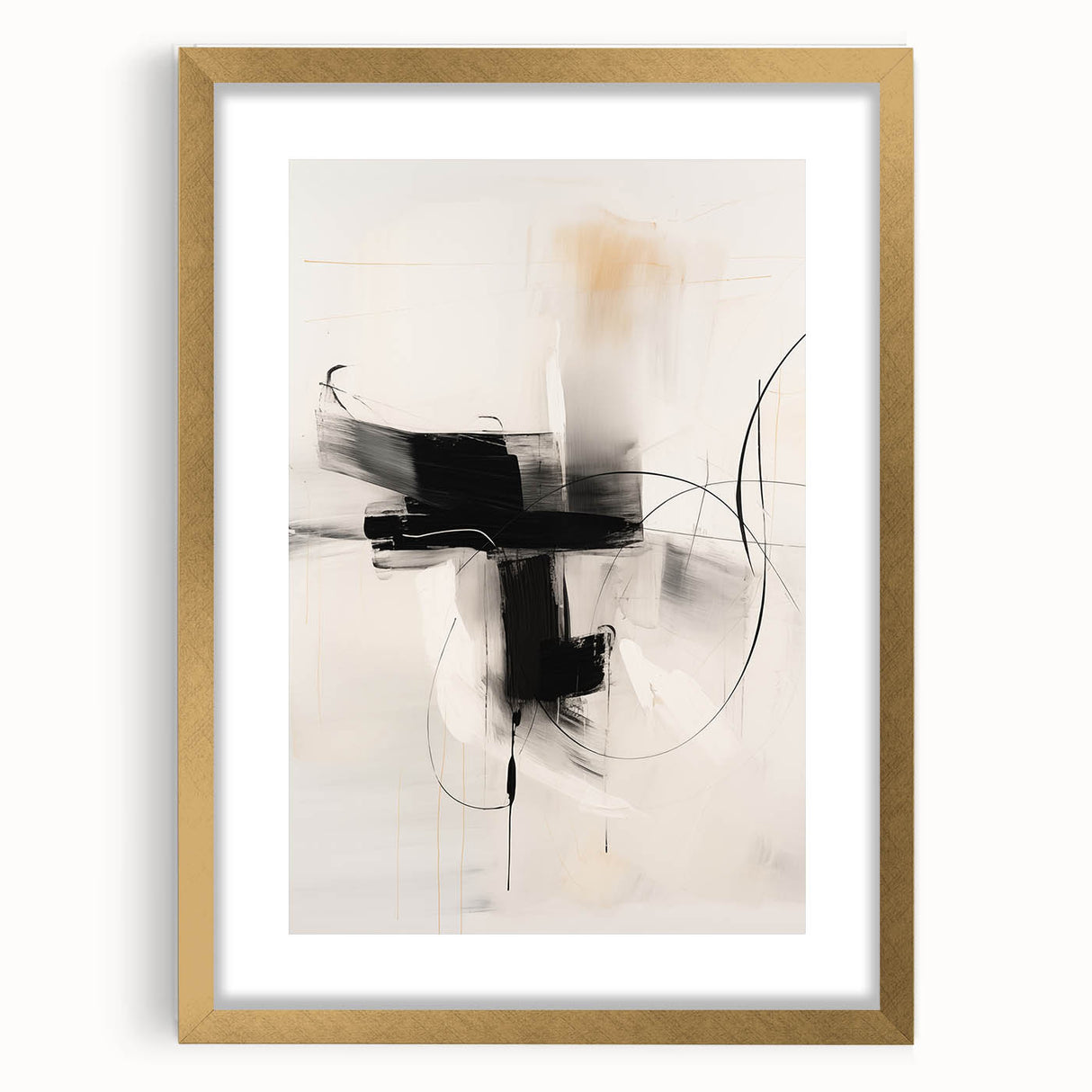 Minimalist Abstract Art - Black and White Modern Line Design for Walls