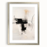 Minimalist Abstract Art - Black and White Modern Line Design for Walls