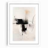 Minimalist Abstract Art - Black and White Modern Line Design for Walls