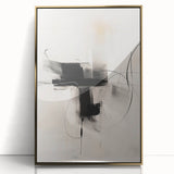 Minimalist Abstract Art - Black and White Modern Line Design for Walls