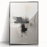 Minimalist Abstract Art - Black and White Modern Line Design for Walls