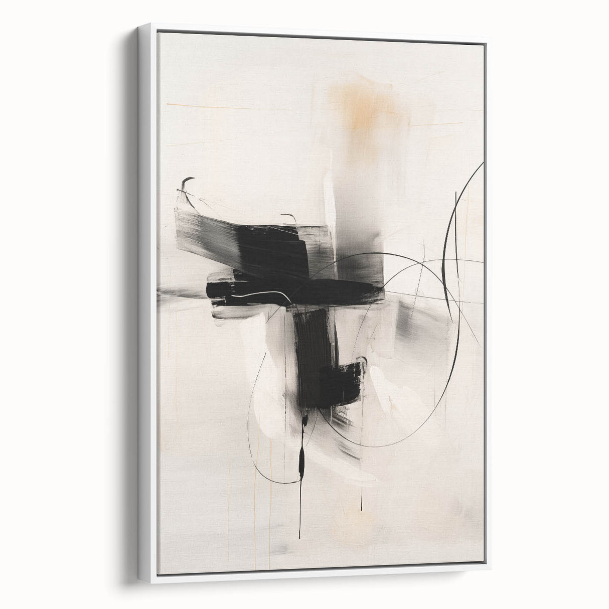 Minimalist Abstract Art - Black and White Modern Line Design for Walls