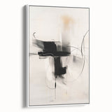 Minimalist Abstract Art - Black and White Modern Line Design for Walls