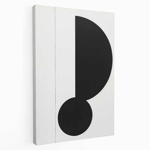 Minimalist Geometric Wall Art - Bold Black and White Abstract Design