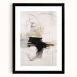 Modern Minimalist Wall Art - Abstract Black and White Line Design