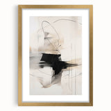 Modern Minimalist Wall Art - Abstract Black and White Line Design