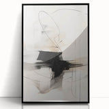 Modern Minimalist Wall Art - Abstract Black and White Line Design