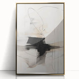 Modern Minimalist Wall Art - Abstract Black and White Line Design