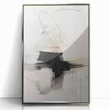 Modern Minimalist Wall Art - Abstract Black and White Line Design
