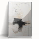 Modern Minimalist Wall Art - Abstract Black and White Line Design