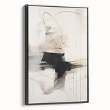 Modern Minimalist Wall Art - Abstract Black and White Line Design